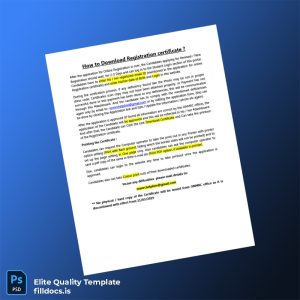 Fillable India ONMRC Registration Certificate Template - Word/PDF Template Preview