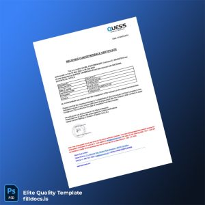 Fillable India Quess General Staffing Experience Certificate Template - Word/PDF Template Preview - FillDocs