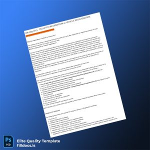 Fillable India RTO Vehicle Registration Information Document in Word and PDF formats Template Preview - FillDocs