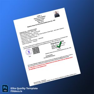 Fillable India Rajasthan Shops and Commercial Establishments Registration Certificate Template - Word/PDF Template Preview - FillDocs