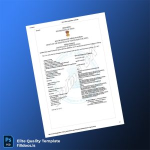 Fillable India Registrar of Newspapers for India Registration Certificate Template - Word/PDF Template Preview