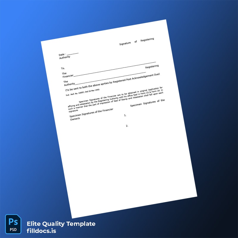 India Registration Certificate Template in Word and PDF formats page 3