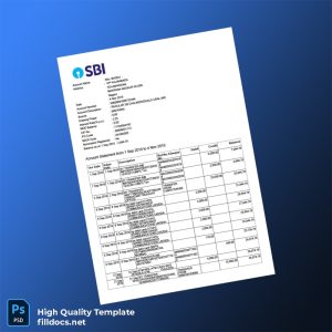 India Reserve Bank Of India Bank Statement Template in Word and PDF formats