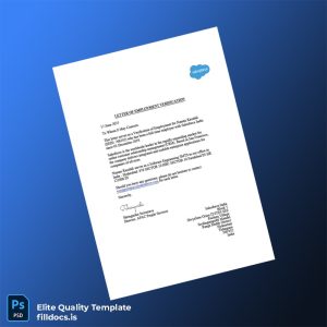 Fillable India Salesforce Employment Verification Letter Template - Word/PDF Template Preview - FillDocs