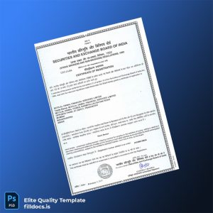 Fillable India Securities and Exchange Board of India Certificate of Registration Template - Word/PDF Template Preview - FillDocs