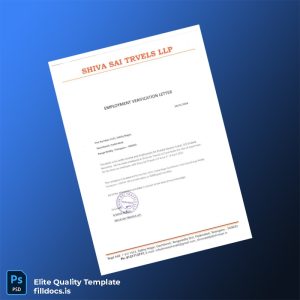 Fillable India Shiva Sai Travels LLP Employment Verification Letter Template - Word/PDF Template Preview - FillDocs