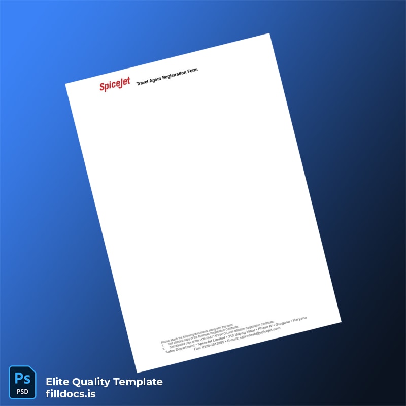 Fillable India SpiceJet Business Registration Certificate Template in Word and PDF formats page 2 Page Preview - FillDocs