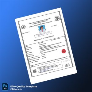 Fillable India State DMLT_DMRT Examination Board Registration Certificate Template - Word/PDF Template Preview - FillDocs