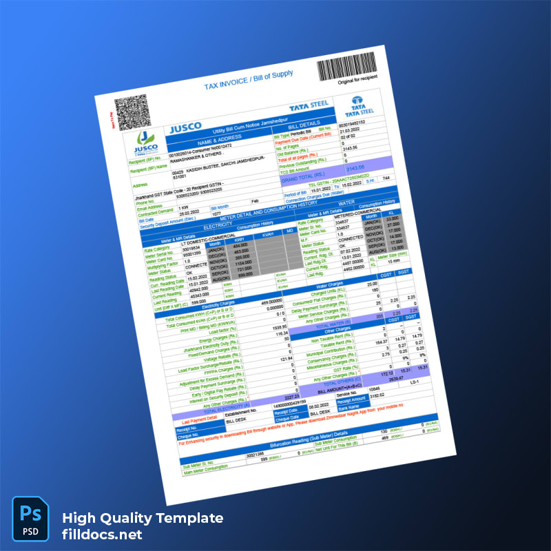 India Tata Power Editable Utility Bill Template in Word and PDF formats page 2
