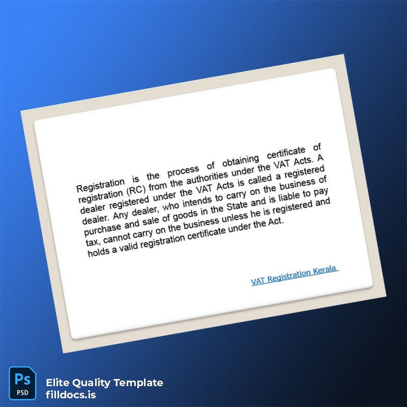 India Tax Authority VAT Registration Certificate Template in Word and PDF formats page 2