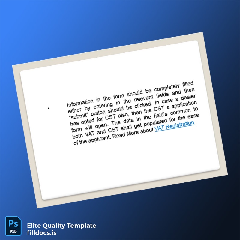 India Tax Authority VAT Registration Certificate Template in Word and PDF formats page 6