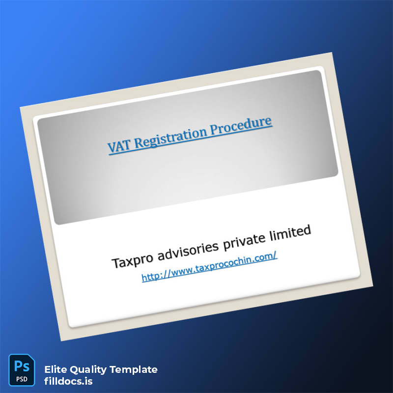 Fillable India Tax Authority VAT Registration Certificate Template - Word/PDF Template Preview