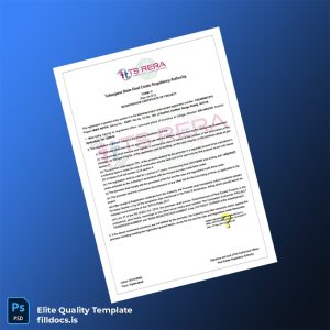 Fillable India Telangana Real Estate Regulatory Authority Registration Certificate Template - Word/PDF Template Preview - FillDocs