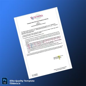 Fillable India Telangana State Real Estate Regulatory Authority Registration Certificate Template - Word/PDF Template Preview - FillDocs