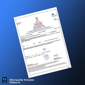 Fillable India Trademark E-Registration Certificate Template - Word/PDF Template Preview - FillDocs