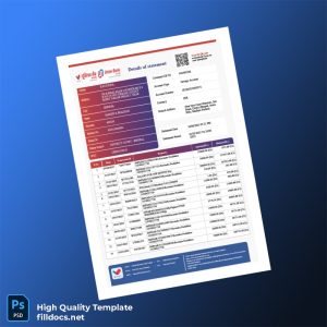 India UBI Bank Statement Template in Word and PDF formats