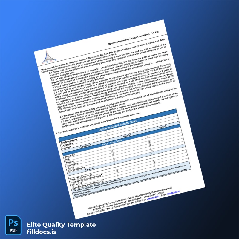 Fillable India Upcrest Engineering Design Consultants Pvt Ltd Employment Verification Letter Template in Word and PDF formats page 4 Page Preview - FillDocs