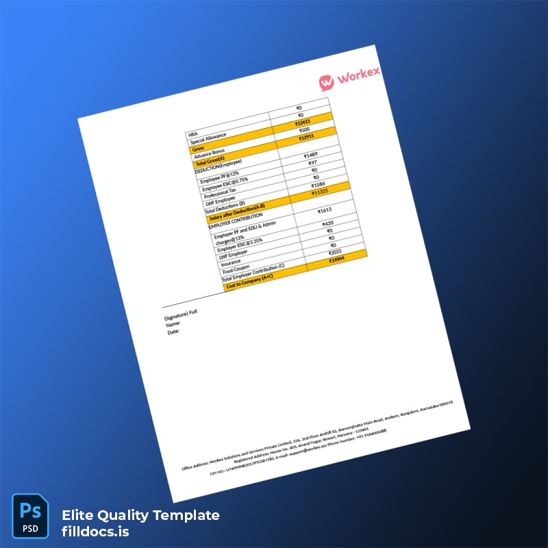 Fillable India Workex Solutions Employment Verification Letter Template in Word and PDF formats page 3 Page Preview - FillDocs