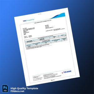 India YES Bank Statement Template in Word and PDF formats