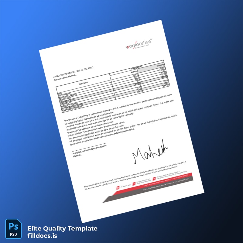 Fillable India worxpertise Appointment Letter Template in Word and PDF formats page 6 Page Preview - FillDocs