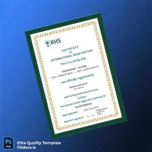 Fillable Indonesia Royal Horticultural Society Certificate of International Registration Template - Word/PDF Template Preview - FillDocs