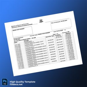 Iraq Bank Statement Template in Word and PDF formats