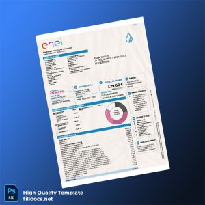 Italy City Gas Editable Utility Bill Template in Word and PDF formats