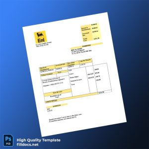 Italy Editable Gas Bill Template in Word and PDF formats