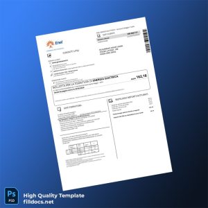 Italy Enel Editable Utility Bill Template in Word and PDF formats