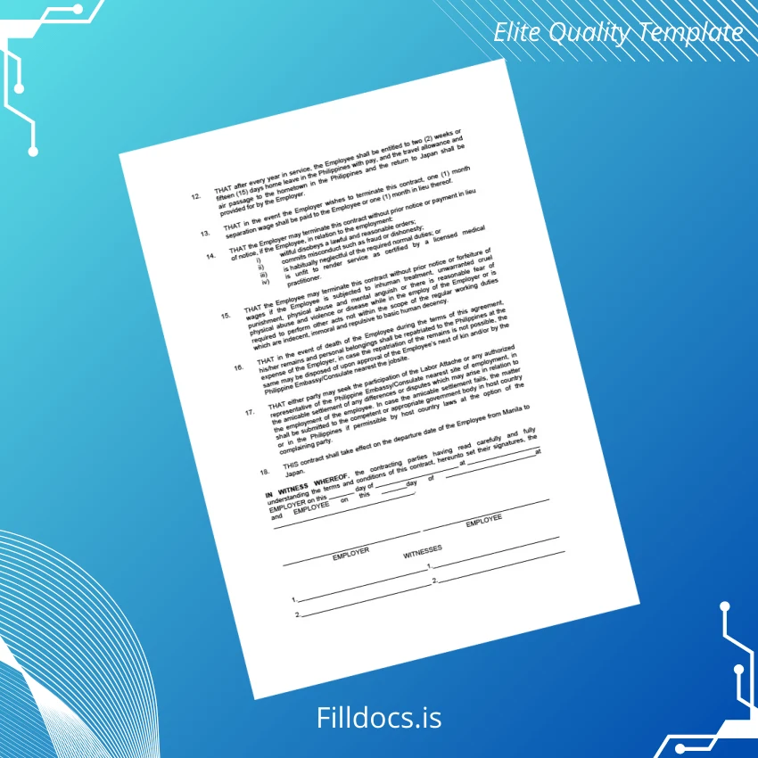 Fillable Japan Employer Employment Verification Letter Template in Word and PDF formats page 3 Page Preview - FillDocs