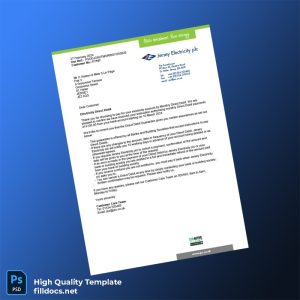 Jersey Jersey Electricity Plc Editable Electricity Bill Template in Word and PDF formats