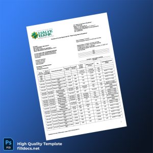 Kazakhstan Bank Statement Template in Word and PDF formats