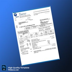 Kazakhstan ECK Editable Electricity Bill Template in Word and PDF formats