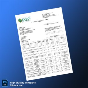 Kazakhstan Halyk Bank Credit Card Statement Template in Word and PDF formats