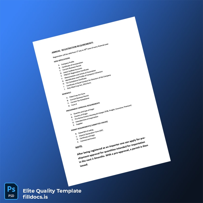 Fillable Kenya Agriculture and Food Authority Registration Certificate Template in Word and PDF formats page 3 Page Preview - FillDocs