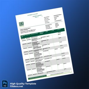 Kenya Bank Statement Template in Word and PDF formats