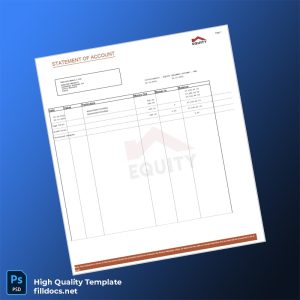 Kenya Equity Bank Statement Template in Word and PDF formats