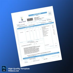 Kenya Kenya Power Lighting Company Limited Editable Utility Bill Template in Word and PDF formats