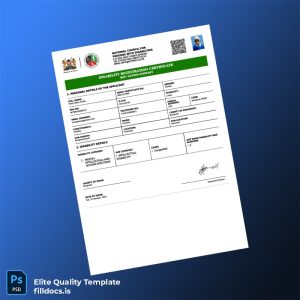 Fillable Kenya NCPWD Disability Registration Certificate Template - Word/PDF Template Preview