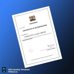 Fillable Kenya Registrar of Companies Company Registration Certificate Template - Word/PDF Template Preview - FillDocs