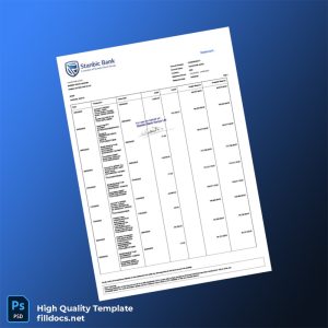 Kenya Stanbic Bank Statement Template in Word and PDF formats