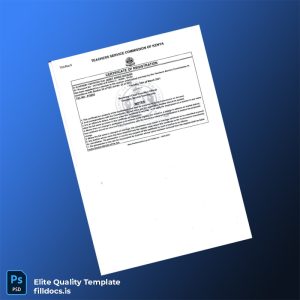 Fillable Kenya Teachers Service Commission Certificate of Registration Template - Word/PDF Template Preview - FillDocs