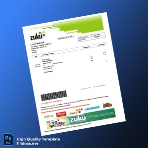 Kenya Wangwana Group J Ltd Editable Utility Bill Template in Word and PDF formats