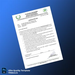 Fillable Khyber Pakhtunkhwa Provincial TB Control Programme Employment Verification Letter Template - Word/PDF Template Preview - FillDocs