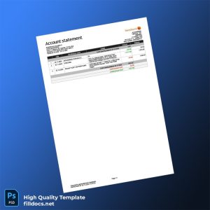 Latvia Swedbank Bank Statement Template in Word and PDF formats