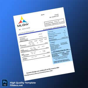 MLGW Editable Utility Bill Template in Word and PDF formats