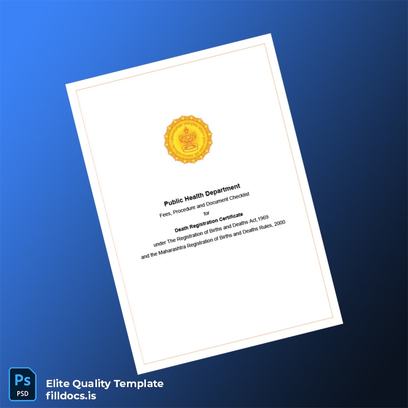 Fillable Maharashtra Public Health Department Death Registration Certificate Template - Word/PDF Template Preview - FillDocs