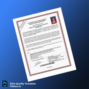 Fillable Maharashtra Public Works Department Unemployed Engineer Registration Certificate Template - Word/PDF Template Preview - FillDocs