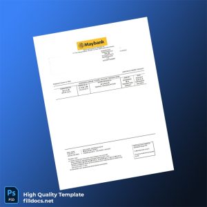 Malaysia Corporate Current Account Statement Template in Word and PDF formats