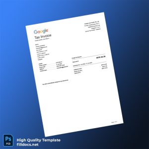 Malaysia Google Workspace Editable Utility Bill Template in Word and PDF formats